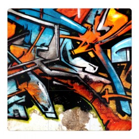 Магнитный плакат 3Х3 с принтом Граффити в Екатеринбурге, Полимерный материал с магнитным слоем | 9 деталей размером 9*9 см | Тематика изображения на принте: grafity | paint | street art | urban | город | граффити | искусство | кирпичи | краски | рисунки | стена | улицы | уличное искусство