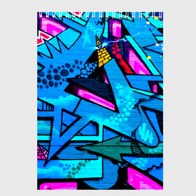 Скетчбук с принтом GRAFFITY в Екатеринбурге, 100% бумага
 | 48 листов, плотность листов — 100 г/м2, плотность картонной обложки — 250 г/м2. Листы скреплены сверху удобной пружинной спиралью | grafity | paint | street art | urban | город | граффити | искусство | кирпичи | краски | рисунки | стена | улицы | уличное искусство