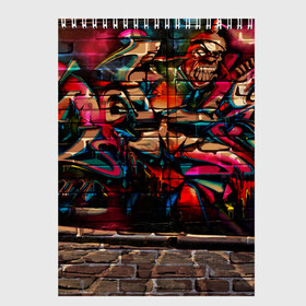 Скетчбук с принтом disquared urban graffity в Екатеринбурге, 100% бумага
 | 48 листов, плотность листов — 100 г/м2, плотность картонной обложки — 250 г/м2. Листы скреплены сверху удобной пружинной спиралью | grafity | paint | street art | urban | город | граффити | искусство | кирпичи | краски | рисунки | стена | улицы | уличное искусство