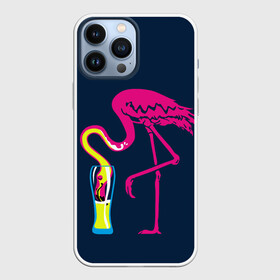 Чехол для iPhone 13 Pro Max с принтом Кислотный фламинго в Екатеринбурге,  |  | Тематика изображения на принте: кислотные костюмы | кислотные цвета | неон | флуоресцентные принты