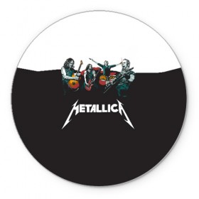 Коврик круглый с принтом Metallica в Екатеринбурге, резина и полиэстер | круглая форма, изображение наносится на всю лицевую часть | metallica | барабаны | гитары | дэйвмастейн | метал | металисты | металлика | неформалы | рок | рокеры