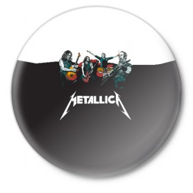 Значок с принтом Metallica в Екатеринбурге,  металл | круглая форма, металлическая застежка в виде булавки | metallica | барабаны | гитары | дэйвмастейн | метал | металисты | металлика | неформалы | рок | рокеры