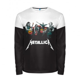 Мужской лонгслив 3D с принтом Metallica в Екатеринбурге, 100% полиэстер | длинные рукава, круглый вырез горловины, полуприлегающий силуэт | metallica | барабаны | гитары | дэйвмастейн | метал | металисты | металлика | неформалы | рок | рокеры