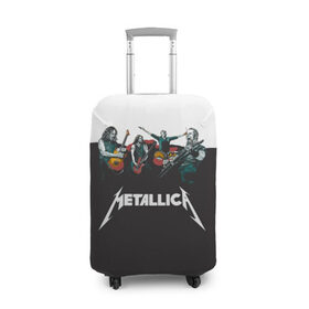 Чехол для чемодана 3D с принтом Metallica в Екатеринбурге, 86% полиэфир, 14% спандекс | двустороннее нанесение принта, прорези для ручек и колес | metallica | барабаны | гитары | дэйвмастейн | метал | металисты | металлика | неформалы | рок | рокеры