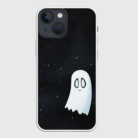 Чехол для iPhone 13 mini с принтом A Lonely Ghost в Екатеринбурге,  |  | ghost | sans | undertale | азриэль | андайн | гастер | надоедливая собака | одиночество | папирус | приведение | санс | скелет | сноудрейк