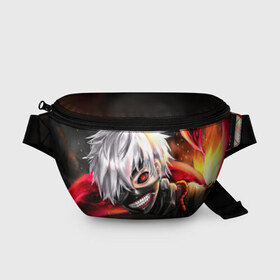 Поясная сумка 3D с принтом Tokyo Ghoul (6) в Екатеринбурге, 100% полиэстер | плотная ткань, ремень с регулируемой длиной, внутри несколько карманов для мелочей, основное отделение и карман с обратной стороны сумки застегиваются на молнию | anime | ghoul | manga | tokyo | tokyo ghoul | анмие | гуль | манга | токийский гуль | токио