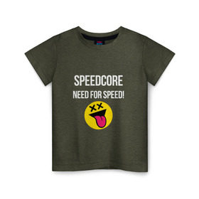 Детская футболка хлопок с принтом Speedcore в Екатеринбурге, 100% хлопок | круглый вырез горловины, полуприлегающий силуэт, длина до линии бедер | frenchcore | gabber | hardcore | hardcoremusic | speedcore