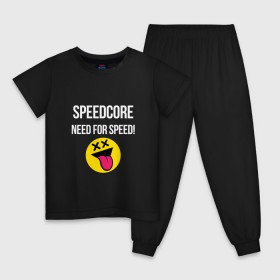 Детская пижама хлопок с принтом Speedcore в Екатеринбурге, 100% хлопок |  брюки и футболка прямого кроя, без карманов, на брюках мягкая резинка на поясе и по низу штанин
 | frenchcore | gabber | hardcore | hardcoremusic | speedcore