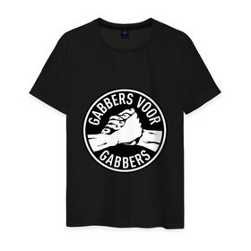 Мужская футболка хлопок с принтом Gabbers в Екатеринбурге, 100% хлопок | прямой крой, круглый вырез горловины, длина до линии бедер, слегка спущенное плечо. | gabber | hardcore | hardcoremusic