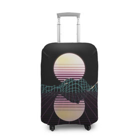 Чехол для чемодана 3D с принтом Retro Wave в Екатеринбурге, 86% полиэфир, 14% спандекс | двустороннее нанесение принта, прорези для ручек и колес | hipster | neon | retro wave | vaporwave | геометрия | космос | неон | хипстер