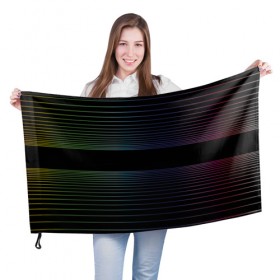 Флаг 3D с принтом Полоски в Екатеринбурге, 100% полиэстер | плотность ткани — 95 г/м2, размер — 67 х 109 см. Принт наносится с одной стороны | hipster | neon | retro wave | vaporwave | геометрия | космос | неон | хипстер
