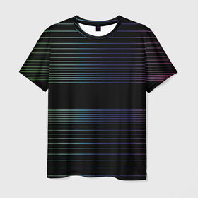 Мужская футболка 3D с принтом Полоски в Екатеринбурге, 100% полиэфир | прямой крой, круглый вырез горловины, длина до линии бедер | hipster | neon | retro wave | vaporwave | геометрия | космос | неон | хипстер