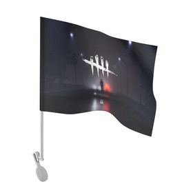 Флаг для автомобиля с принтом DEAD BY DAYLIGHT в Екатеринбурге, 100% полиэстер | Размер: 30*21 см | dead by daylight | game | hillbilly | maniacs | trapper | wraith | деревенщина | игра | мертвые днем | охотник | призрак