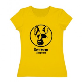 Женская футболка хлопок с принтом Немецкая овчарка пират в Екатеринбурге, 100% хлопок | прямой крой, круглый вырез горловины, длина до линии бедер, слегка спущенное плечо | dog | dog face | german shepherd | pirate | немецкая овчарка | пират | собака
