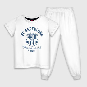 Детская пижама хлопок с принтом Барселона в Екатеринбурге, 100% хлопок |  брюки и футболка прямого кроя, без карманов, на брюках мягкая резинка на поясе и по низу штанин
 | barca | barcelona | barsa | fc barcelona | барса | барселона | болел | испания | каталонцы | клубная | лалига | сине гранатовые | фанатская | форма | футбол | футбольная | футбольный клуб
