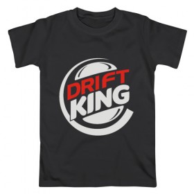 Мужская футболка хлопок с принтом Drift King в Екатеринбурге, 100% хлопок | прямой крой, круглый вырез горловины, длина до линии бедер, слегка спущенное плечо. | Тематика изображения на принте: audi | bmw | car | drift | ferrari | ford | mercedes | road | speed | авто | автомобиль | ауди | водитель | газ | гонка | дорога | дрифт | машина | мерседес | педаль | скорость | тормоз