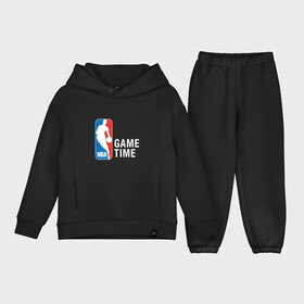 Детский костюм хлопок Oversize с принтом NBA   Game Time в Екатеринбурге,  |  | and1 | basketball | coach | game | james | jordan | lebron | mvp | nba | player | slam dunk | sport | streetball | team | баскетбол | баскетболист | бросок | джеймс | джордан | игра | игрок | леброн | мяч | нба | победа | слэм данк | спорт | тре