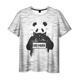 Мужская футболка 3D с принтом BAD PANDA в Екатеринбурге, 100% полиэфир | прямой крой, круглый вырез горловины, длина до линии бедер | bad | bear | panda | медведь | панда