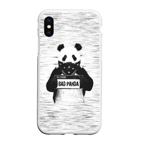 Чехол для iPhone XS Max матовый с принтом BAD PANDA в Екатеринбурге, Силикон | Область печати: задняя сторона чехла, без боковых панелей | bad | bear | panda | медведь | панда