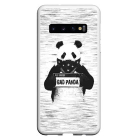 Чехол для Samsung Galaxy S10 с принтом BAD PANDA в Екатеринбурге, Силикон | Область печати: задняя сторона чехла, без боковых панелей | bad | bear | panda | медведь | панда