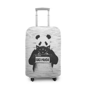 Чехол для чемодана 3D с принтом BAD PANDA в Екатеринбурге, 86% полиэфир, 14% спандекс | двустороннее нанесение принта, прорези для ручек и колес | bad | bear | panda | медведь | панда