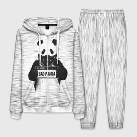 Мужской костюм 3D с принтом BAD PANDA в Екатеринбурге, 100% полиэстер | Манжеты и пояс оформлены тканевой резинкой, двухслойный капюшон со шнурком для регулировки, карманы спереди | bad | bear | panda | медведь | панда