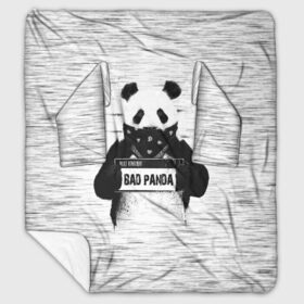 Плед с рукавами с принтом BAD PANDA в Екатеринбурге, 100% полиэстер | Закругленные углы, все края обработаны. Ткань не мнется и не растягивается. Размер 170*145 | bad | bear | panda | медведь | панда
