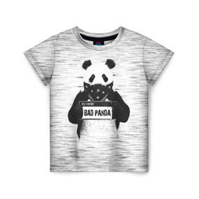 Детская футболка 3D с принтом BAD PANDA в Екатеринбурге, 100% гипоаллергенный полиэфир | прямой крой, круглый вырез горловины, длина до линии бедер, чуть спущенное плечо, ткань немного тянется | bad | bear | panda | медведь | панда