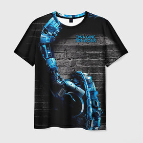 Мужская футболка 3D с принтом Imagine Dragons в Екатеринбурге, 100% полиэфир | прямой крой, круглый вырез горловины, длина до линии бедер | dragons | evolve | imagines | imagining | radioactive | вообрази | драгонс | драконов | имеджин | рок | хит