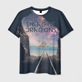 Мужская футболка 3D с принтом Imagine Dragons в Екатеринбурге, 100% полиэфир | прямой крой, круглый вырез горловины, длина до линии бедер | dragons | evolve | imagines | imagining | radioactive | вообрази | драгонс | драконов | имеджин | рок | хит