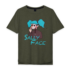 Мужская футболка хлопок Oversize с принтом Sally Face in Mask в Екатеринбурге, 100% хлопок | свободный крой, круглый ворот, “спинка” длиннее передней части | Тематика изображения на принте: game | mask | sally face | гизмо | девид | девочка | игра | лари | ларри | мальчик | маска | мрачная | на лице | пых | с протезом | сал | сали | салли | салли фейс | фейс | фэйс | эддисон | эшли