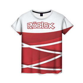 Женская футболка 3D с принтом Роблокс в Екатеринбурге, 100% полиэфир ( синтетическое хлопкоподобное полотно) | прямой крой, круглый вырез горловины, длина до линии бедер | dynablocks | roblox | robux | белый | блоки | вселенная | герои | красный | кубики | роблокс | симулятор