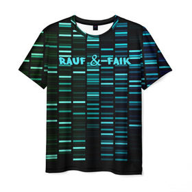 Мужская футболка 3D с принтом Rauf & Faik в Екатеринбурге, 100% полиэфир | прямой крой, круглый вырез горловины, длина до линии бедер | faik | rauf | азербайджан | баку | детство | мирзаевы | рауф | фаик