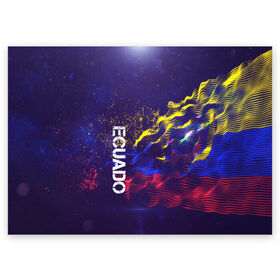 Поздравительная открытка с принтом Ecuado(Эквадор) в Екатеринбурге, 100% бумага | плотность бумаги 280 г/м2, матовая, на обратной стороне линовка и место для марки
 | ecuado | flag | urban | город | мир | путешествие | символика | страны | флаг | флаги | эквадор