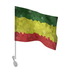 Флаг для автомобиля с принтом Эфиопия в Екатеринбурге, 100% полиэстер | Размер: 30*21 см | 420 | 4:20 | боб марли | раста | растаман | эвиопия