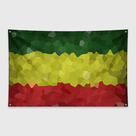 Флаг-баннер с принтом Эфиопия в Екатеринбурге, 100% полиэстер | размер 67 х 109 см, плотность ткани — 95 г/м2; по краям флага есть четыре люверса для крепления | 420 | 4:20 | боб марли | раста | растаман | эвиопия