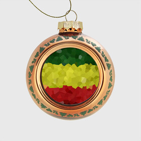 Стеклянный ёлочный шар с принтом Эфиопия в Екатеринбурге, Стекло | Диаметр: 80 мм | 420 | 4:20 | боб марли | раста | растаман | эвиопия
