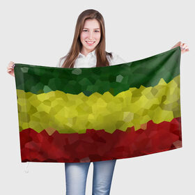 Флаг 3D с принтом Эфиопия в Екатеринбурге, 100% полиэстер | плотность ткани — 95 г/м2, размер — 67 х 109 см. Принт наносится с одной стороны | 420 | 4:20 | боб марли | раста | растаман | эвиопия