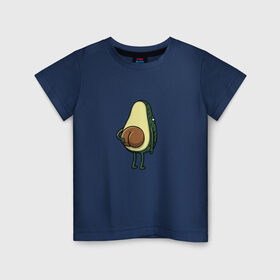 Детская футболка хлопок с принтом Авокадо в Екатеринбурге, 100% хлопок | круглый вырез горловины, полуприлегающий силуэт, длина до линии бедер | Тематика изображения на принте: косточка | овощ | попка | фрукт