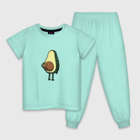 Детская пижама хлопок с принтом Авокадо в Екатеринбурге, 100% хлопок |  брюки и футболка прямого кроя, без карманов, на брюках мягкая резинка на поясе и по низу штанин
 | косточка | овощ | попка | фрукт