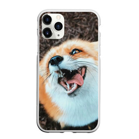 Чехол для iPhone 11 Pro Max матовый с принтом Довольная лиса в Екатеринбурге, Силикон |  | голова | животные | лиса | мордочка | пасть | природа | рыжая | язык
