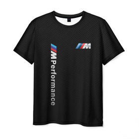 Мужская футболка 3D с принтом BMW M PERFORMANCE в Екатеринбурге, 100% полиэфир | прямой крой, круглый вырез горловины, длина до линии бедер | auto | bmw | bmw performance | carbon | motorsport | sport | texture | авто | автомобиль | автомобильные | бмв | бренд | карбон | марка | машины | моторспорт | спорт | текстура