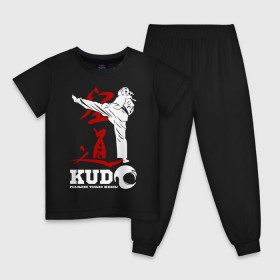 Детская пижама хлопок с принтом Kudo в Екатеринбурге, 100% хлопок |  брюки и футболка прямого кроя, без карманов, на брюках мягкая резинка на поясе и по низу штанин
 | борьба | единоборства | кудо | спорт