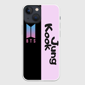 Чехол для iPhone 13 mini с принтом BTS Jung Kook в Екатеринбурге,  |  | bts | jung kook | бтс | группа | корейская | музыка | розовый | цветы | черный