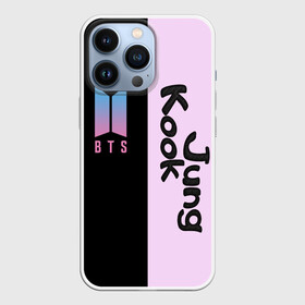 Чехол для iPhone 13 Pro с принтом BTS Jung Kook в Екатеринбурге,  |  | Тематика изображения на принте: bts | jung kook | бтс | группа | корейская | музыка | розовый | цветы | черный