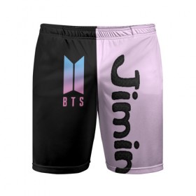 Мужские шорты 3D спортивные с принтом BTS Jimin в Екатеринбурге,  |  | bts | jimin | бтс | группа | корейская | музыка | розовый | цветы | черный