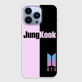 Чехол для iPhone 13 Pro с принтом BTS Jung Kook в Екатеринбурге,  |  | Тематика изображения на принте: bts | jung kook | бтс | группа | корейская | музыка | розовый | цветы | черный