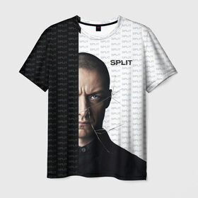 Мужская футболка 3D с принтом Сплит в Екатеринбурге, 100% полиэфир | прямой крой, круглый вырез горловины, длина до линии бедер | Тематика изображения на принте: split | кино | макэвой | неуязвимый | сплит | стекло | триллер | фильм | шьямалан