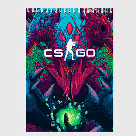 Скетчбук с принтом CS-GO Hyper Beast в Екатеринбурге, 100% бумага
 | 48 листов, плотность листов — 100 г/м2, плотность картонной обложки — 250 г/м2. Листы скреплены сверху удобной пружинной спиралью | 2019 | computer game | counter strike | cs | cs go | csgo | dota | dota2 | game | howl | hyperbeast | warning | автомат | вой | го | игрок | компьютерная игра | контр страйк | контра | кс | оружие | турнир