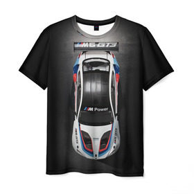 Мужская футболка 3D с принтом BMW M Power в Екатеринбурге, 100% полиэфир | прямой крой, круглый вырез горловины, длина до линии бедер | Тематика изображения на принте: bmw | car | motorsport | race | sports car | street racing | автомобиль | автоспорт | бмв | гонка | спорткар